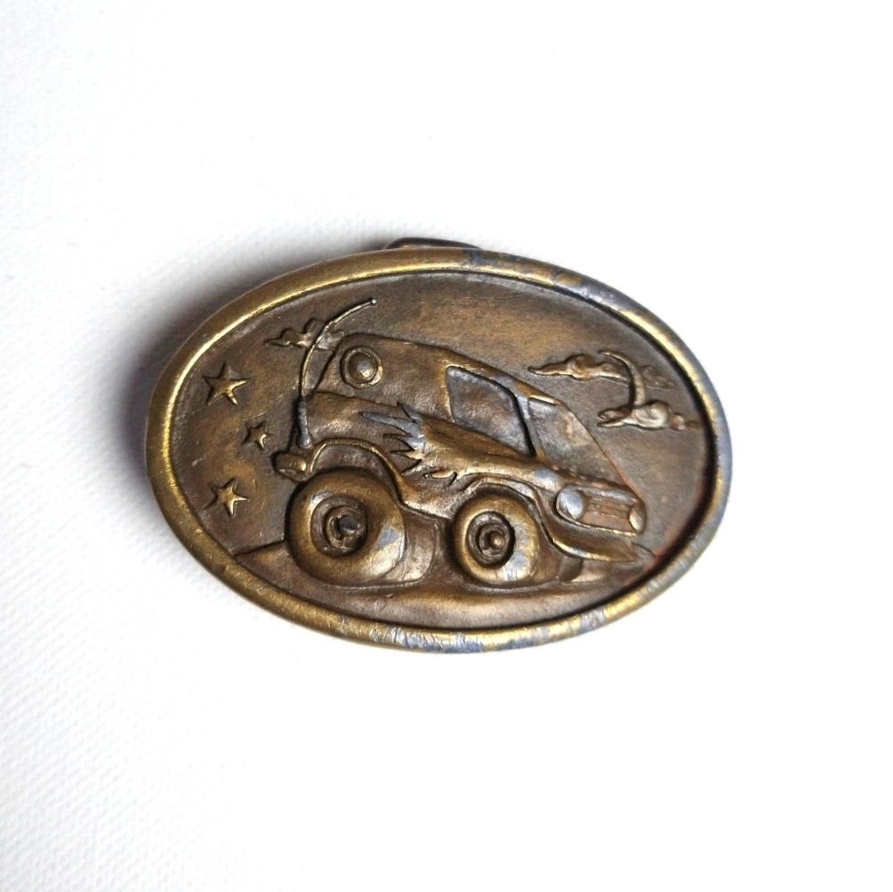 Vintage Indiana Metal Craft Dune Buggy Belt Buckle